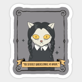 Wednesday Addams Funny Cat Sticker